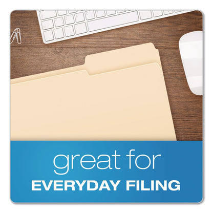 Pendaflex® Reinforced Top Tab Manila File Folders, 1/3-Cut Tabs: Right Position, Letter Size, Manila, 100/Box (PFXR752133)