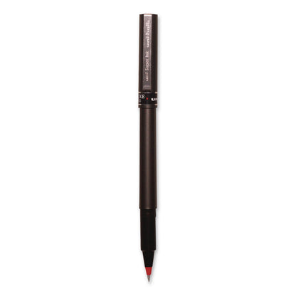 uniball® Deluxe Rollerball Pen, Stick, Micro 0.5 mm, Red Ink, Metallic Gray/Black/Red Barrel (UBC60026EA)