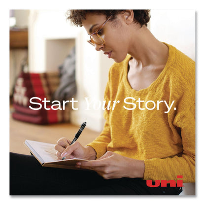 uniball® VISION ELITE Rollerball Pen, Stick, Bold 0.8 mm, Black Ink, White/Black/Clear Barrel, Dozen (UBC61231DZ)