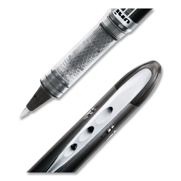 uniball® VISION ELITE Rollerball Pen, Stick, Micro 0.5 mm, Black Ink, Black/Clear Barrel, Dozen (UBC69000DZ)