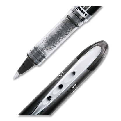 uniball® VISION ELITE Rollerball Pen, Stick, Micro 0.5 mm, Black Ink, Black/Clear Barrel, Dozen (UBC69000DZ)