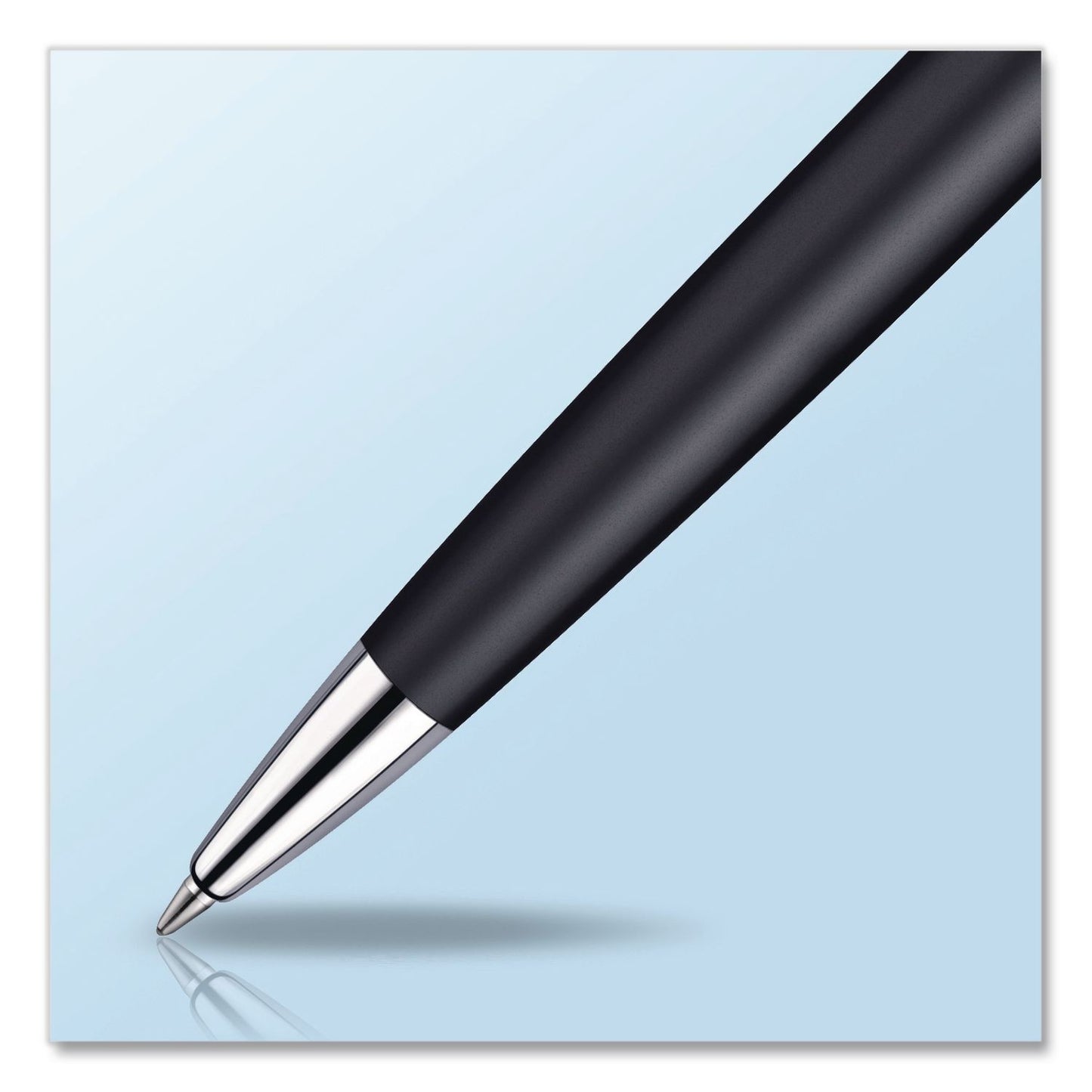 Waterman Hemisphere Ballpoint Pen, Retractable, Medium 1 mm, Blue Ink, Black Lacquered/Palladium-Chrome Barrel (WATS0920870)
