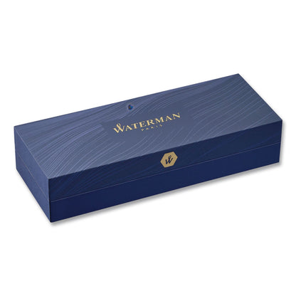 Waterman Hemisphere Ballpoint Pen, Retractable, Medium 1 mm, Blue Ink, Black Lacquered/Palladium-Chrome Barrel (WATS0920870)