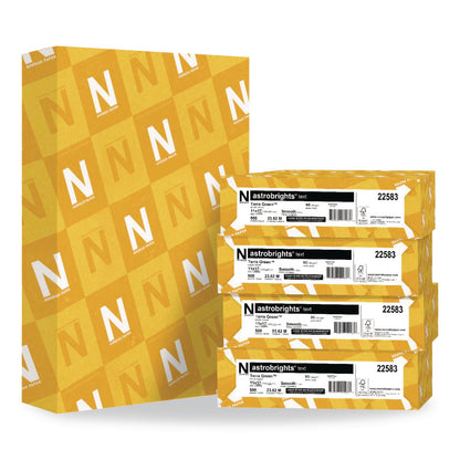 Astrobrights® Color Paper, 24 lb Bond Weight, 11 x 17, Terra Green, 500/Ream, 5 Reams/Carton (WAU22583CT)