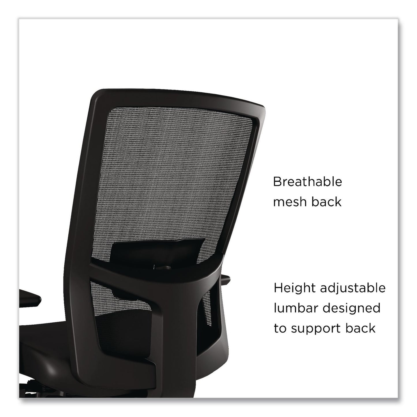 Workplace2.0™ 500 Series Vinyl and Mesh Task Chair, Supports Up to 300 lbs, 17.8" to 22.8" Seat Height, Black Seat, Black Back, Black Base (WLB51974)