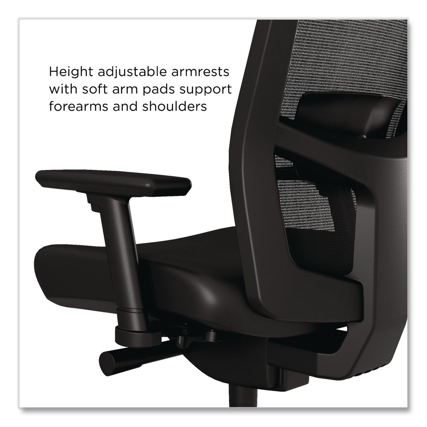 Workplace2.0™ 500 Series Vinyl and Mesh Task Chair, Supports Up to 300 lbs, 17.8" to 22.8" Seat Height, Black Seat, Black Back, Black Base (WLB51974)