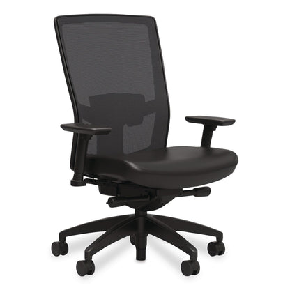 Workplace2.0™ 500 Series Vinyl and Mesh Task Chair, Supports Up to 300 lbs, 17.8" to 22.8" Seat Height, Black Seat, Black Back, Black Base (WLB51974)