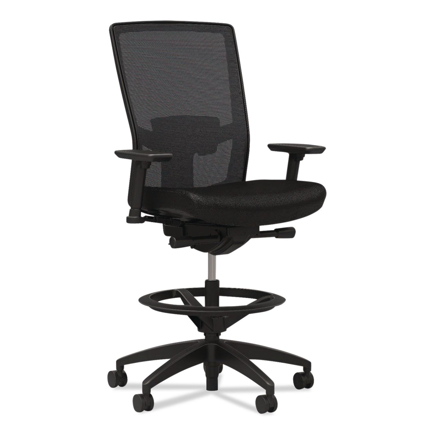 Workplace2.0™ 500 Series Mesh and Fabric Stool, Supports to 300 lb, 24.6 x 34.4 Seat Height, Black Seat, Black Back, Black Base (WLB51975)