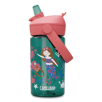 CamelBak® Thrive FlipStraw Plastic Water Bottle, 14 oz, Mermaid Friends, Green/Coral (WLB2860305041)
