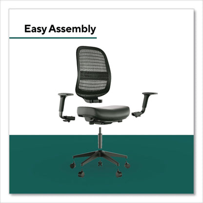 Workplace2.0™ Health Bedford Polyurethane Nylon Task Chair, Supports Up to 275 lbs, 18" to 21.6" Seat Height, Black Seat/Back/Base (WLBWP62574)