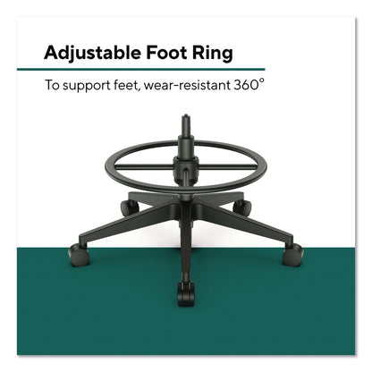 Workplace2.0™ Health Bedford Drafting Stool, Supports Up to 275 lb, 26.5x 33.6 Seat Height, Black Seat, Black Back, Black Base (WLBWP62575)