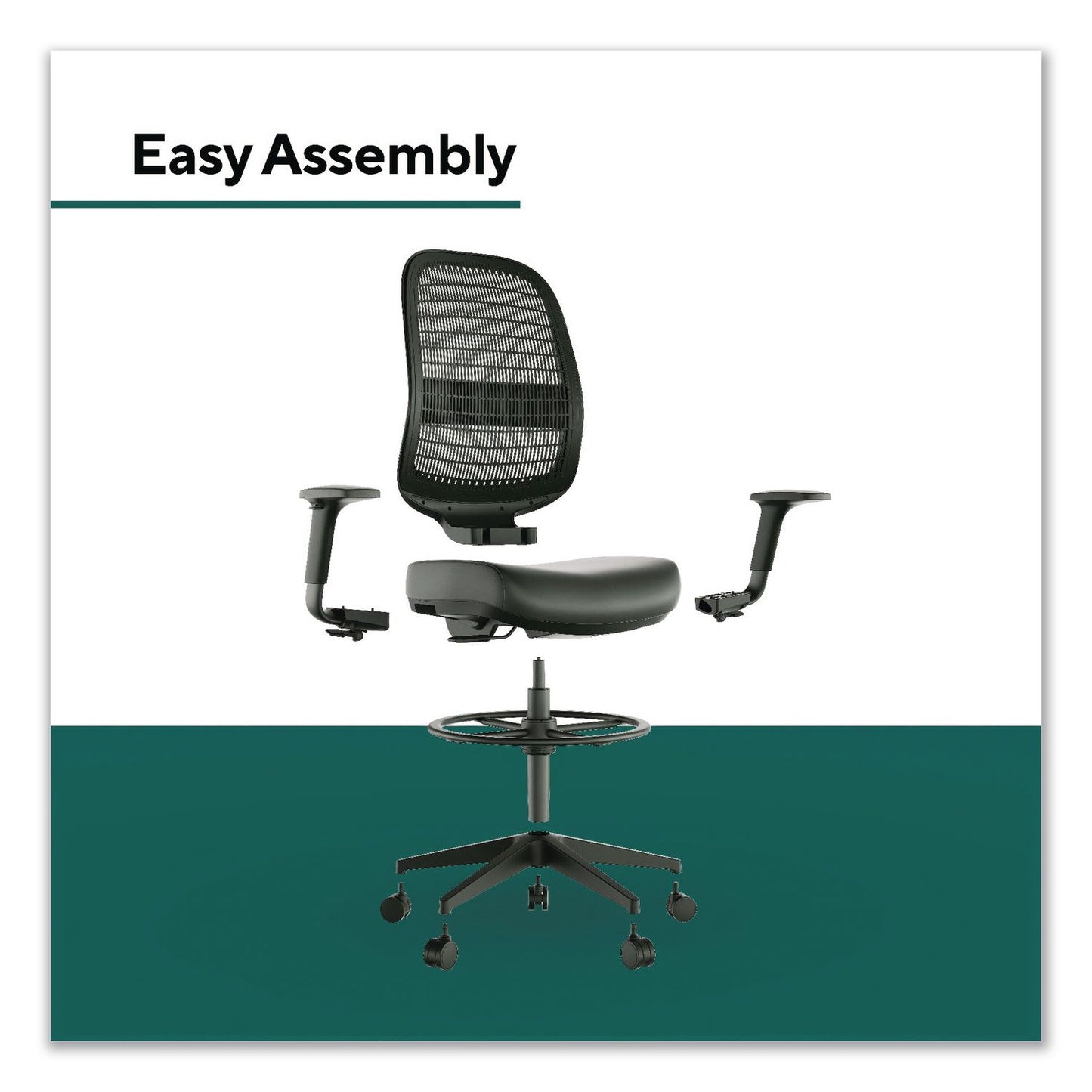 Workplace2.0™ Health Bedford Drafting Stool, Supports Up to 275 lb, 26.5x 33.6 Seat Height, Black Seat, Black Back, Black Base (WLBWP62575)