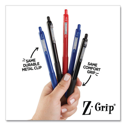 Zebra® Z-Grip Recycled Retractable Ballpoint Pen, Medium 1 mm, Black Ink, Black Barrel, Dozen (ZEB20610)