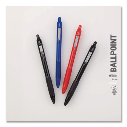 Zebra® Z-Grip Recycled Retractable Ballpoint Pen, Medium 1 mm, Blue Ink, Blue Barrel, Dozen (ZEB20620)