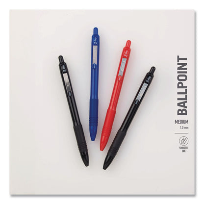 Zebra® Z-Grip Recycled Retractable Ballpoint Pen, Medium 1 mm, Red Ink, Red Barrel, Dozen (ZEB20630)