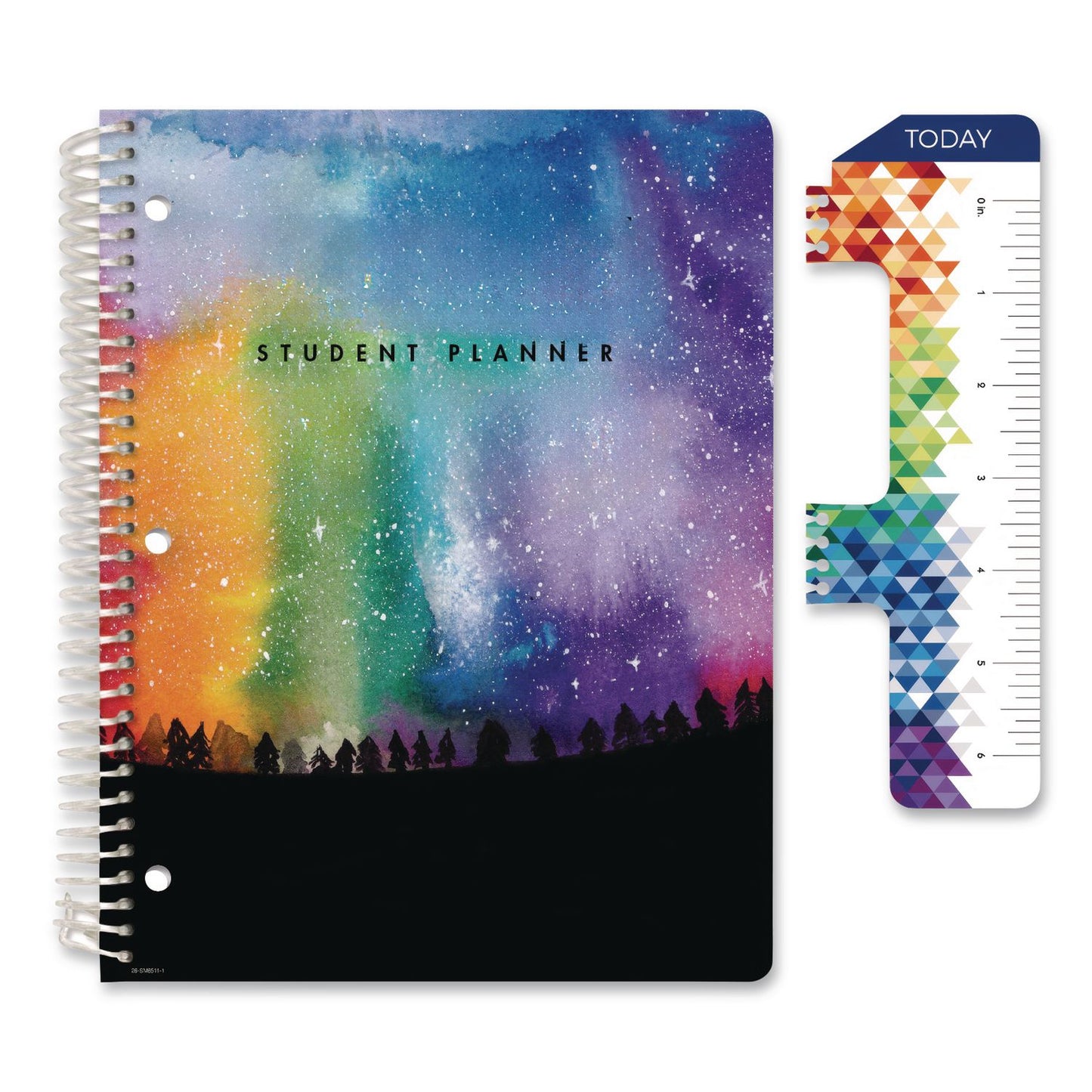 Global Printed Products Rainbow Silhouette Middle/High School Student Planner, 11-Months: Seven-Subject Day, Multicolor Cover, 11 x 8.5, 2025 to 2026 (GPUNAD26SM85111)