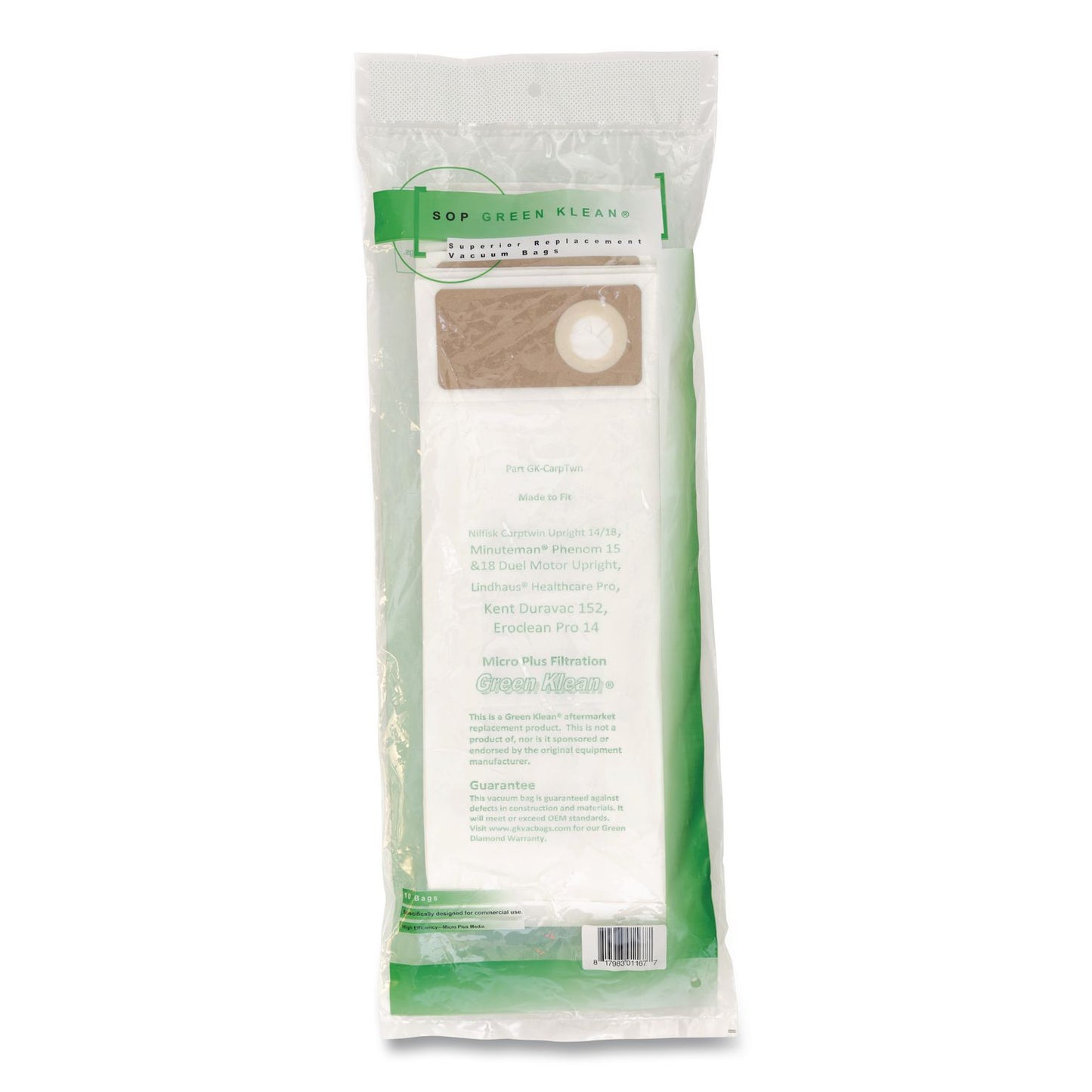 Green Klean® GK-CarpTwn Replacement Bag, 10 Bags/Pack, 10 Packs/Carton (GRKGKCARPTWN)