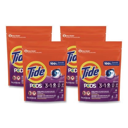 Tide® Pods, HE Compatible, Laundry Detergent, Spring Meadow, 31/Pack, 4 Packs/Carton (PGC93123CT)