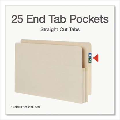 Pendaflex® Manila Reinforced File Pocket, 1.75" Expansion, Legal Size, Manila, 25/Box (PFX22811)