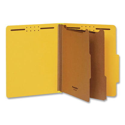 Pendaflex® Pressboard Top Tab Classification Folders, 2/5-Cut Tab, Expands 2.5", 2 Dividers, 6 Fasteners, Letter Size, Assorted, 10/Box (PFX24025)