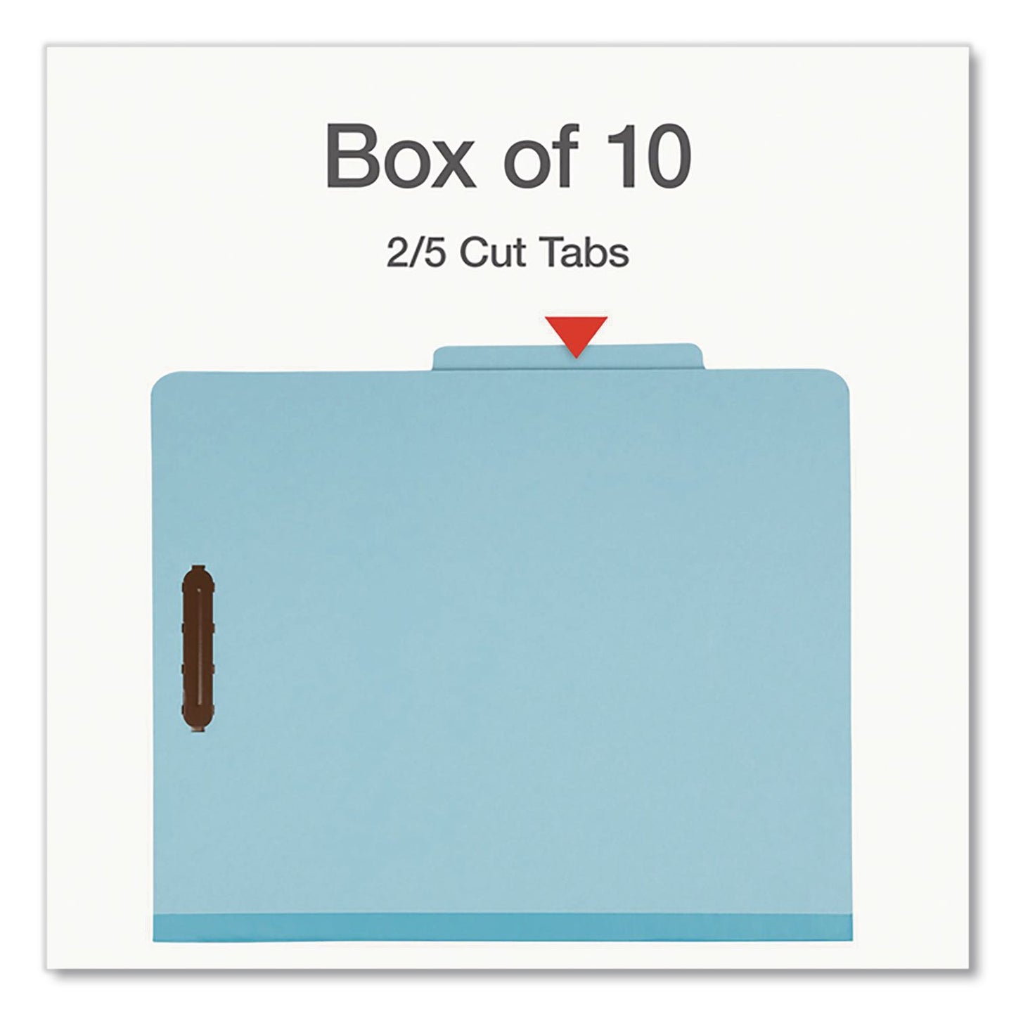 Pendaflex® Pressboard Top Tab Classification Folders, 2/5-Cut Tab, Expands 2.5", 2 Dividers, 6 Fasteners, Letter Size, Assorted, 10/Box (PFX24025)