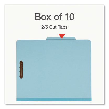 Pendaflex® Pressboard Top Tab Classification Folders, 2/5-Cut Tab, Expands 2.5", 2 Dividers, 6 Fasteners, Letter Size, Assorted, 10/Box (PFX24025)
