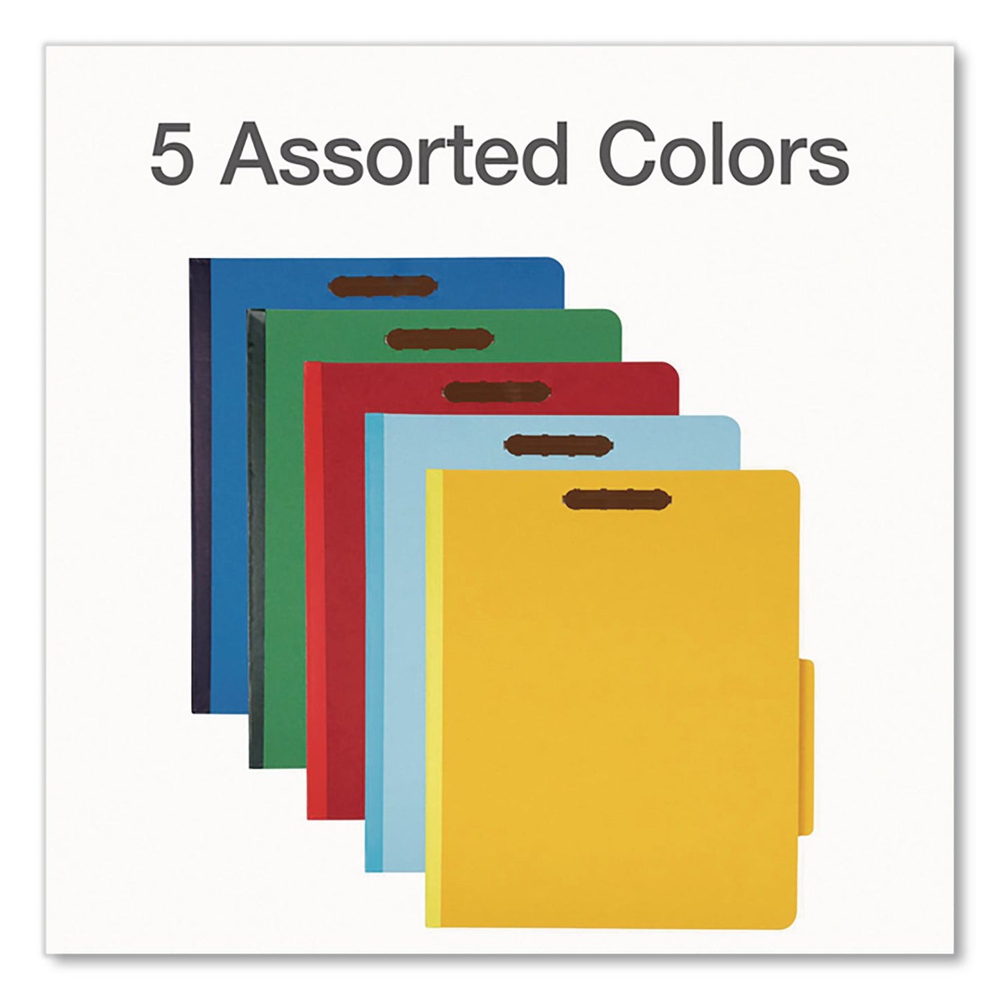 Pendaflex® Pressboard Top Tab Classification Folders, 2/5-Cut Tab, Expands 2.5", 2 Dividers, 6 Fasteners, Letter Size, Assorted, 10/Box (PFX24025)