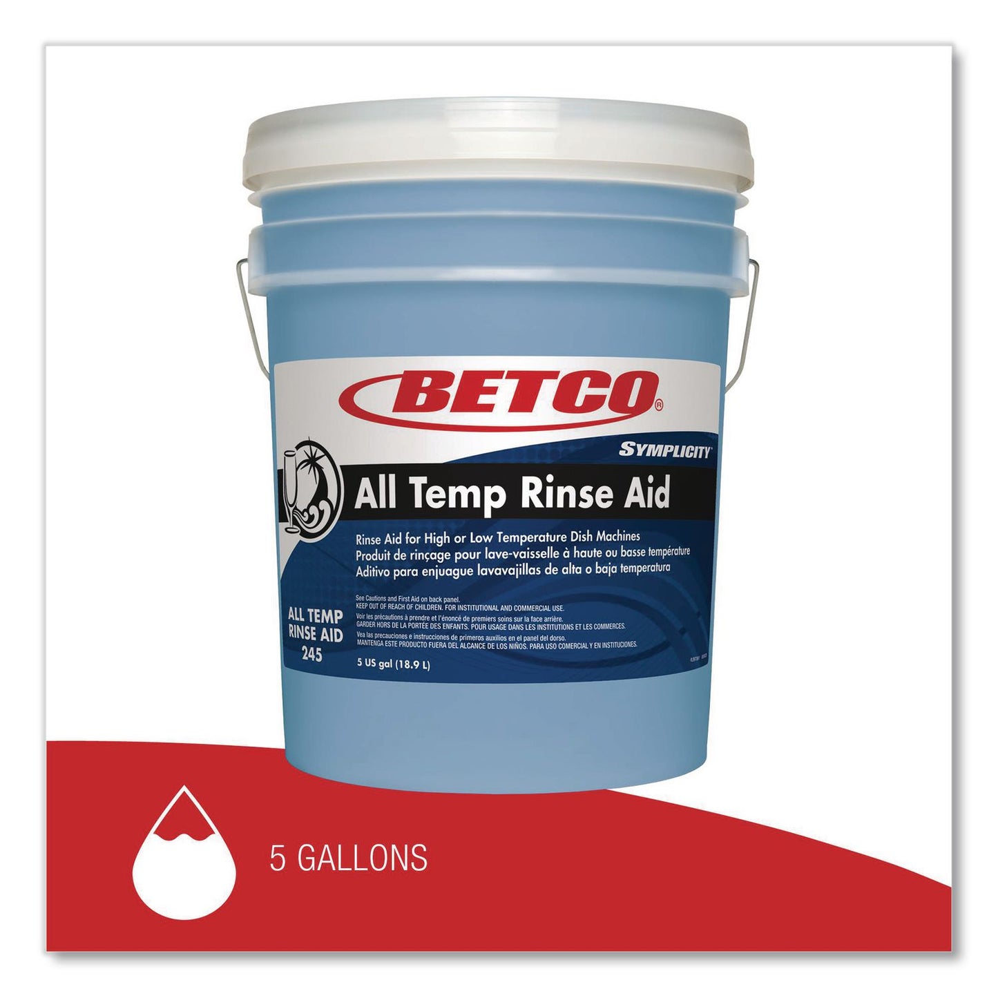 Betco® Symplicity All Temp Rinse Aid, 5 gal Pail (BET2457800)