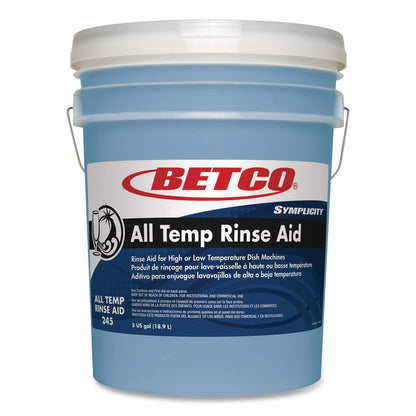 Betco® Symplicity All Temp Rinse Aid, 5 gal Pail (BET2457800)