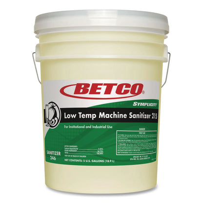 Betco® Symplicity Low Temp Machine Sanitizer, Chlorine Scent, 5 gal Pail (BET2467800)