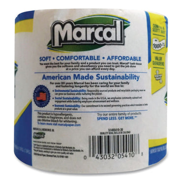 Marcal® 100% Recycled Bathroom Tissue, Septic Safe, 2 Ply, White, 500 Sheets/Roll, 96 Rolls/Carton (MRC2208)