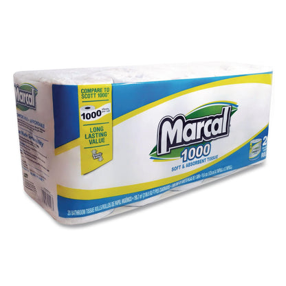 Marcal® 100% Recycled Bathroom Tissue, Septic Safe, 2 Ply, White, 500 Sheets/Roll, 96 Rolls/Carton (MRC2208)
