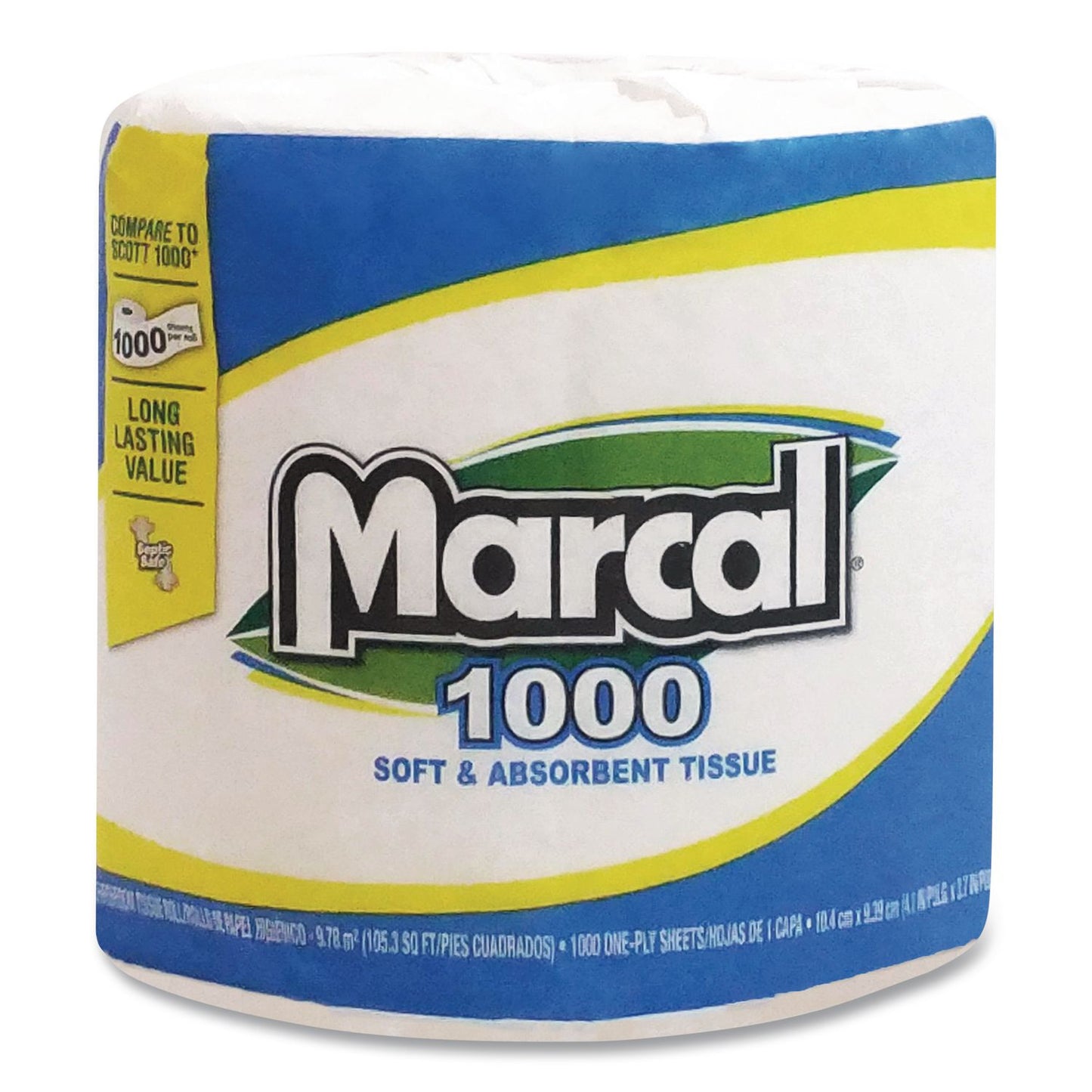Marcal® 100% Recycled Bathroom Tissue, Septic Safe, 2 Ply, White, 500 Sheets/Roll, 96 Rolls/Carton (MRC2208)