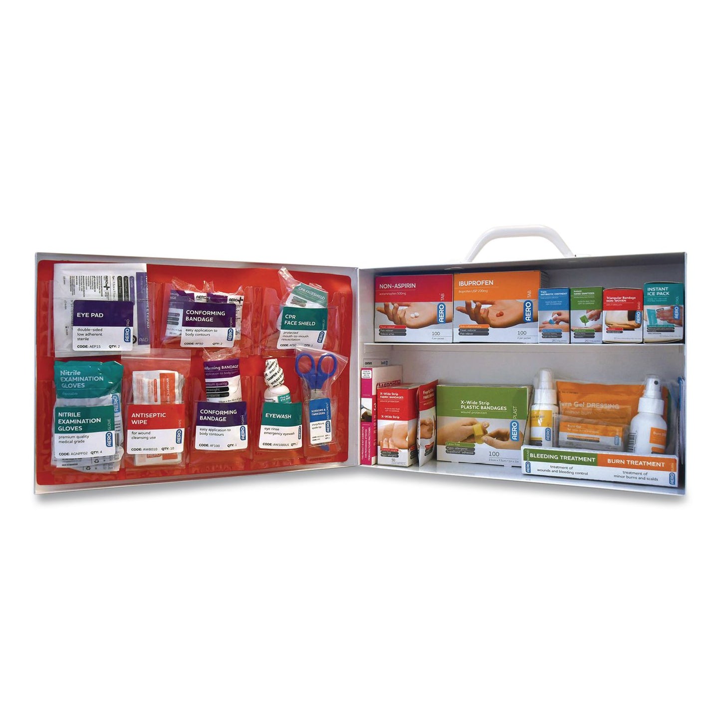 SUREFILL™ 80 Series Class A 2-Shelf First Aid Cabinet - Meds, 80 Person, 479 Pieces, Metal Case (AOHSF80AMT)