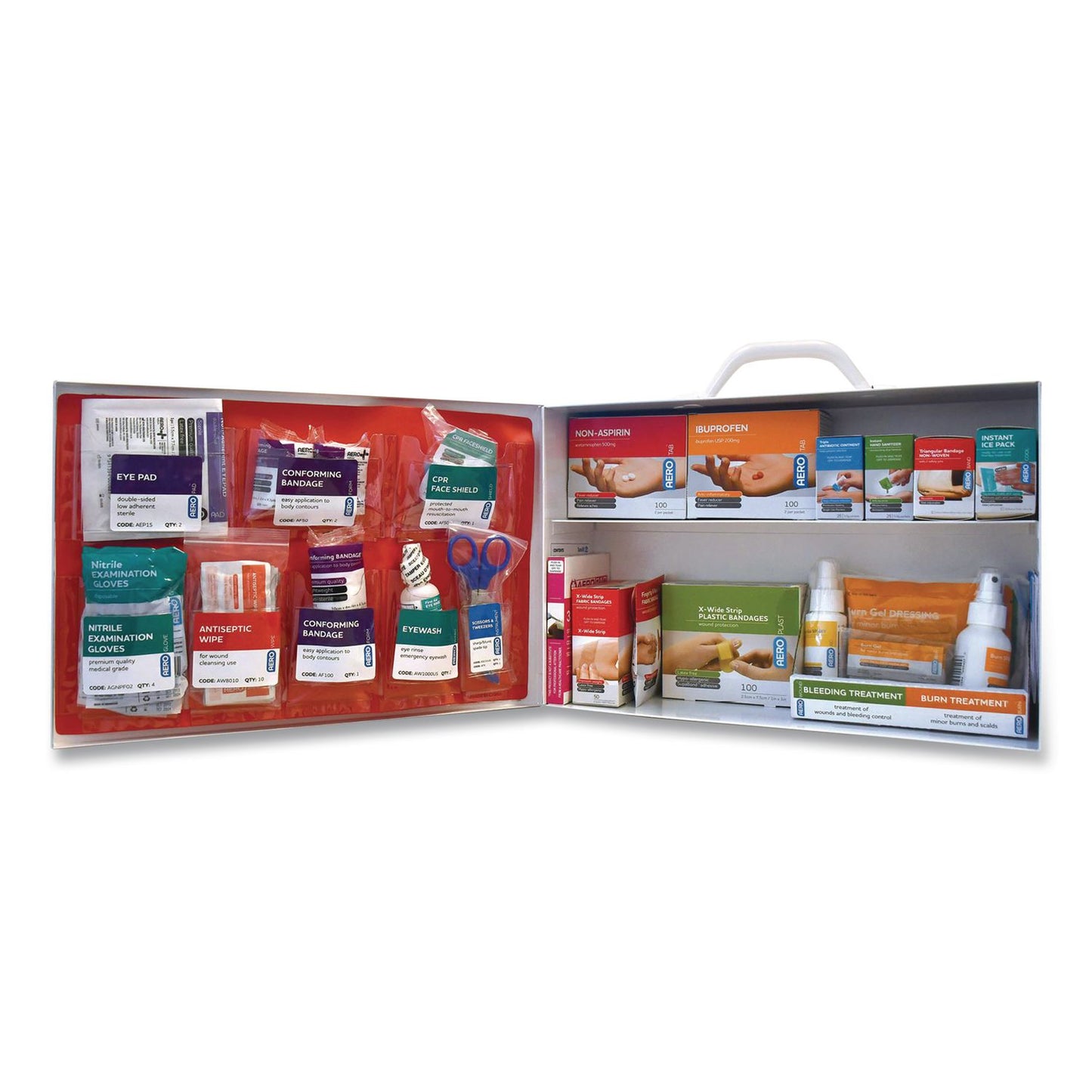 SUREFILL™ 80 Series Class B 2-Shelf First Aid Cabinet - Meds, 80 Person, 391 Pieces, Metal Case (AOHSF80BMT)