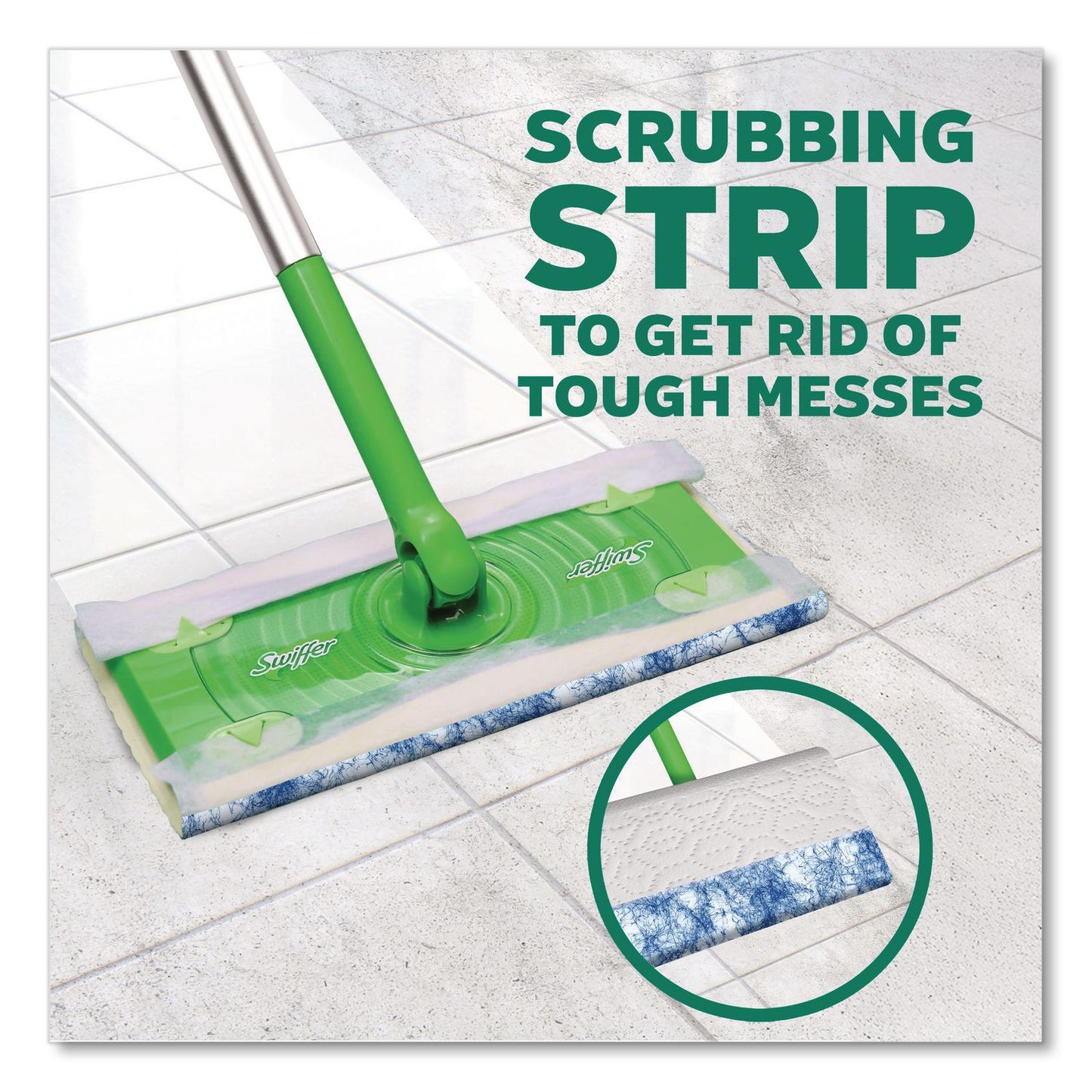 Swiffer® Sweep and Mop 2-in-1 Dry + Wet Floor Mopping and Sweeping Kit, 12.4 x 2.95 Mop Head, Silver Plastic Handle, 6/Carton (PGC16516CT)