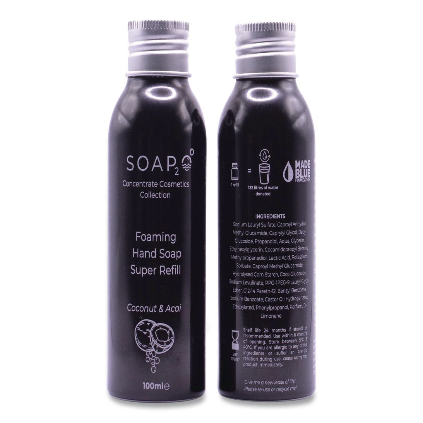 SOAP2O Concentrated Vial, Coconut Acai, 3.4 oz (SZOS2OAB100)