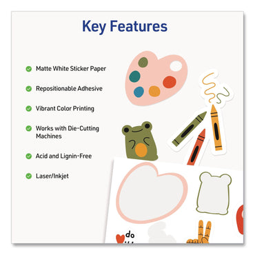 Avery® Multipurpose Sticker Project Paper, Inkjet, 8.5 x 11, 15 Sheets/Pack (AVE3383)