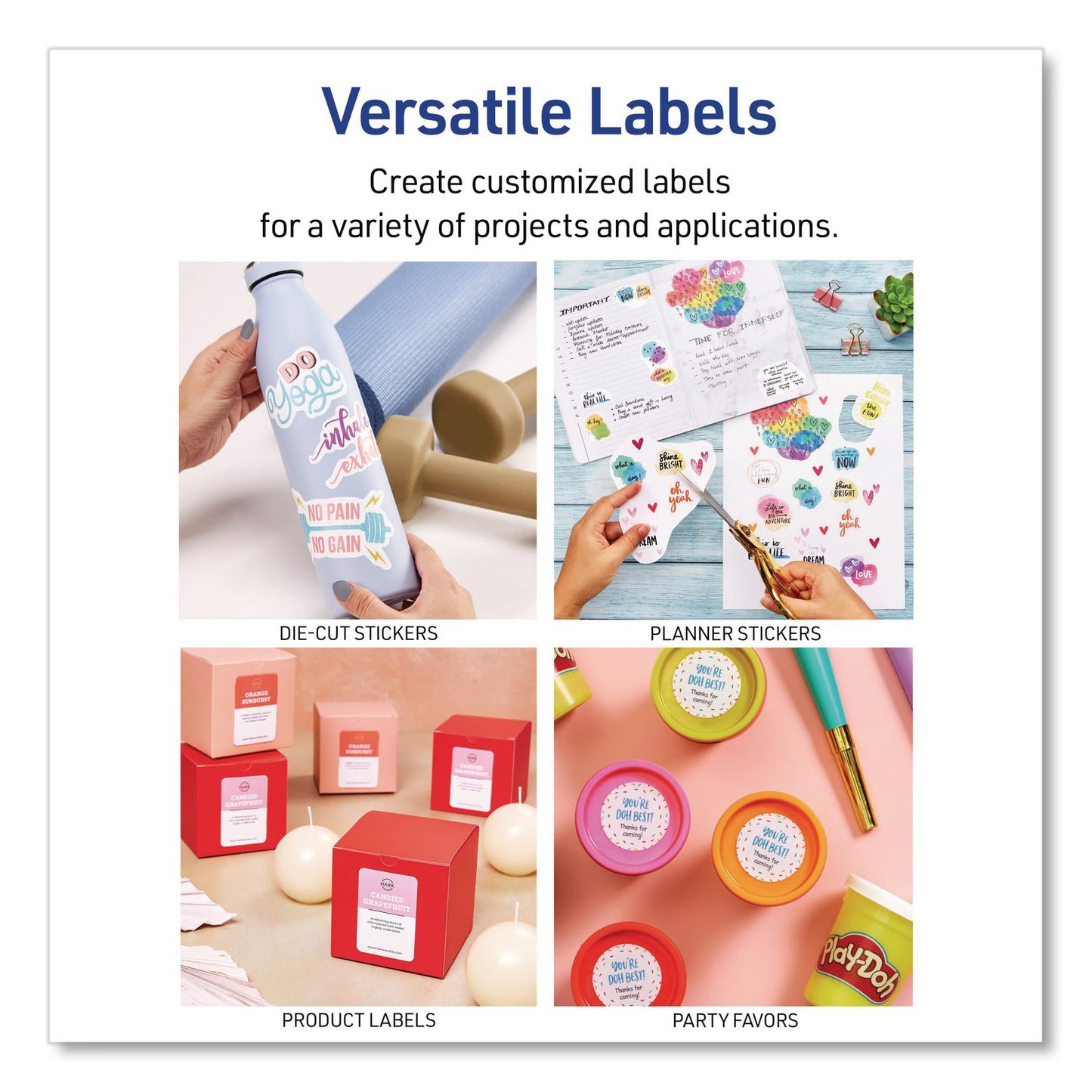 Avery® Multipurpose Sticker Project Paper, Inkjet, 8.5 x 11, 15 Sheets/Pack (AVE3383)