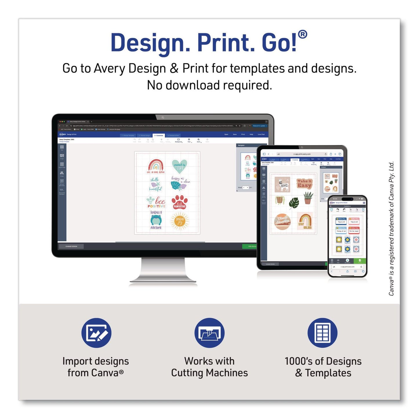 Avery® Multipurpose Sticker Project Paper, Inkjet, 8.5 x 11, 15 Sheets/Pack (AVE3383)