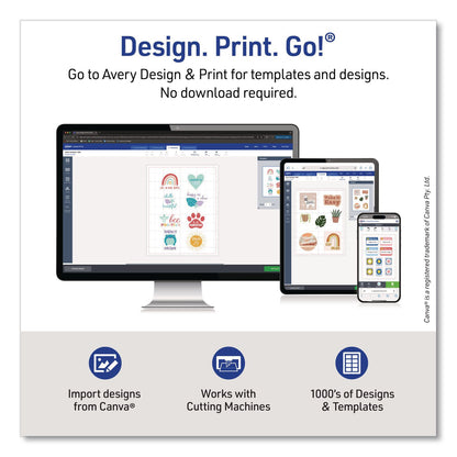 Avery® Multipurpose Sticker Project Paper, Inkjet, 8.5 x 11, 15 Sheets/Pack (AVE3383)