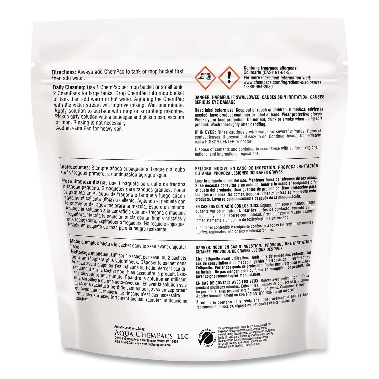 Diversey™ Aqua ChemPacs Neutral Floor Cleaner, Lavender Scent, 120/Pack (DVO9320926)