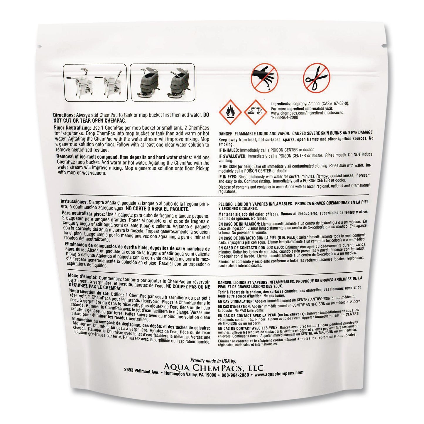 Diversey™ Aqua ChemPacs Floor Conditioner and Neutralizer, 100 ChemPacs/Carton (DVO9320929)