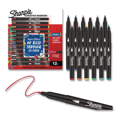 Sharpie® Creative Markers, Fine Bullet Tip, Assorted, 12/Pack (SAN2212829)