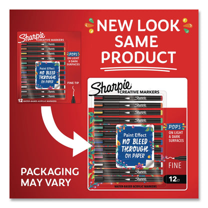 Sharpie® Creative Markers, Fine Bullet Tip, Assorted, 12/Pack (SAN2212829)