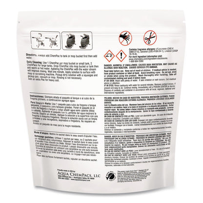 Diversey™ Aqua ChemPacs Citrus Floor Cleaner, Citrus Scent, 100 ChemPacs/Pack (DVO9320930)