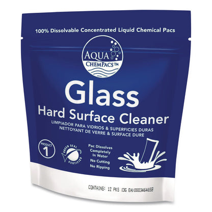 Diversey™ Aqua ChemPacs Glass Hard Surface Cleaner Starter Pack with Empty 32 oz Spray Bottle, Lavender-Mint Scent, 12 Chem Pacs/Carton (DVO9320997)