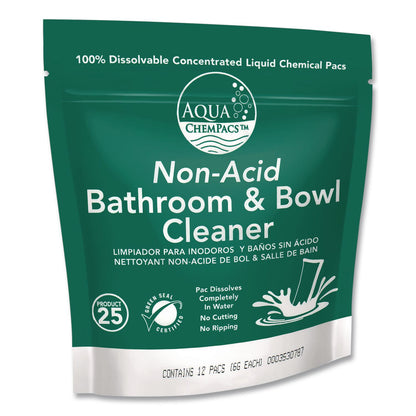 Diversey™ Aqua ChemPacs Non-Acid Bathroom and Bowl Cleaner Starter Pack with Empty 32 oz Spray Bottle, Lavender, 12 ChemPacs/Carton (DVO9321000)