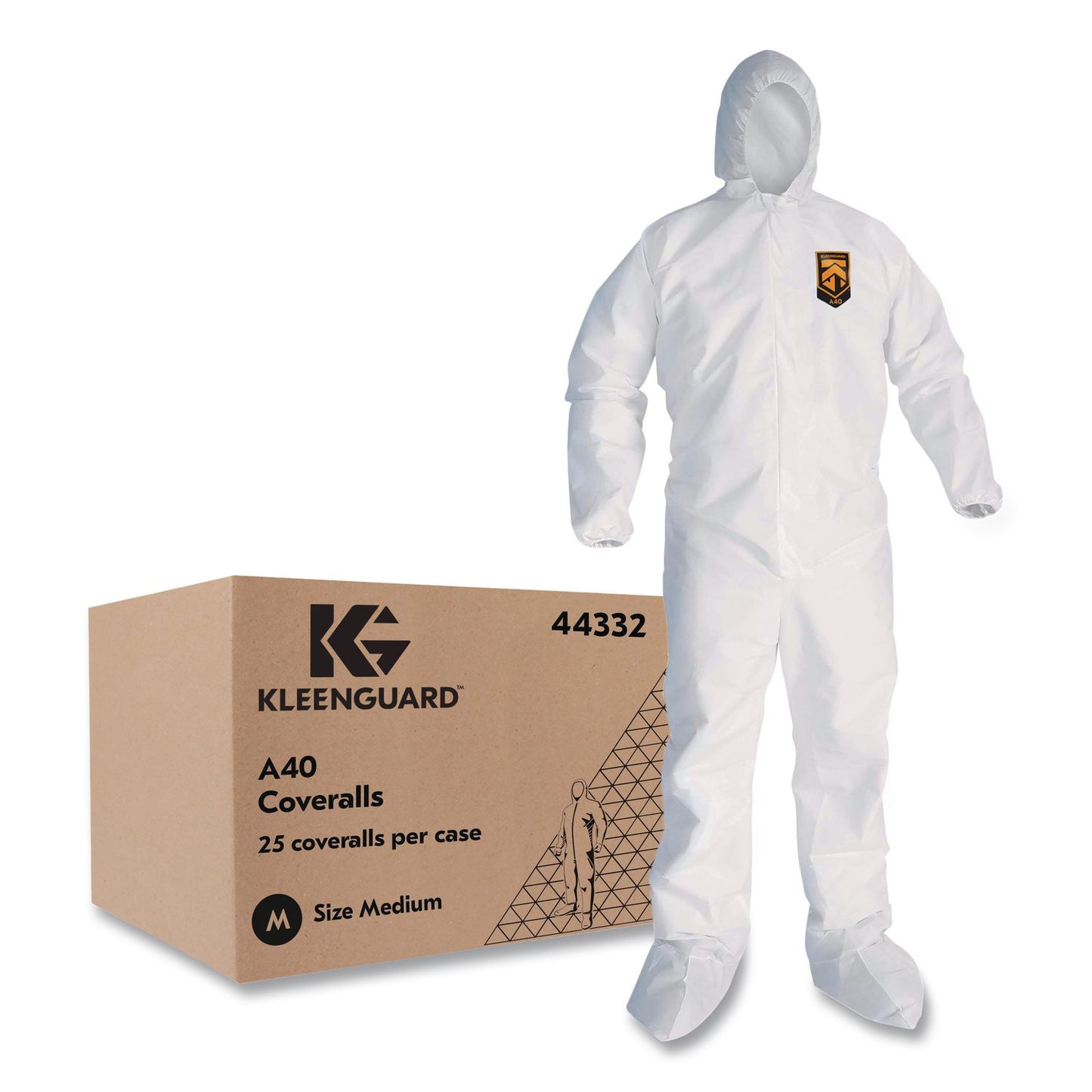 Ansell KleenGuard A40 Coveralls, Medium, White, 25/Carton (ANS44332)