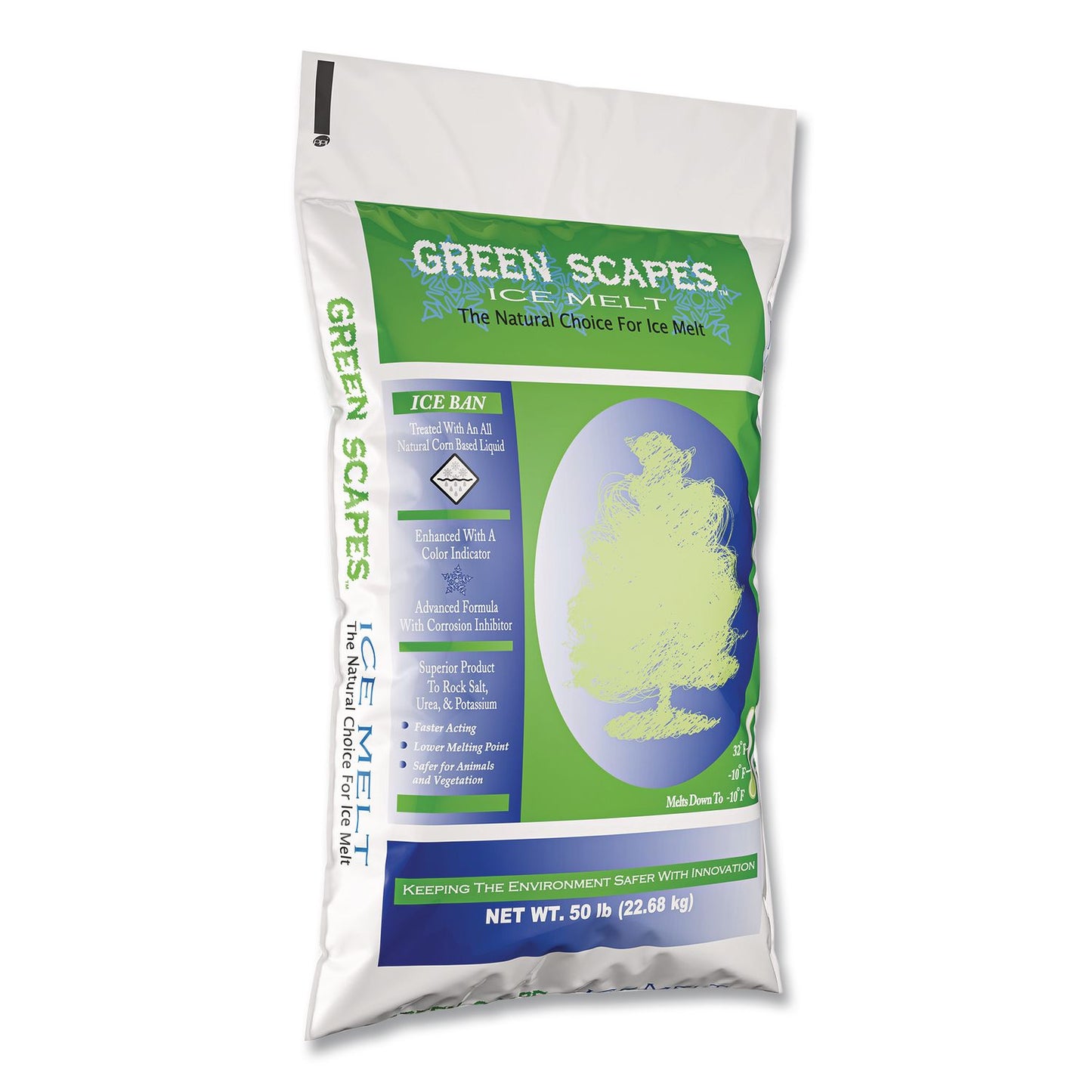 Scotwood Industries Green Scapes Ice Melt, 50 lb Bag, 50/Pallet (SCW50BGREENPLT)